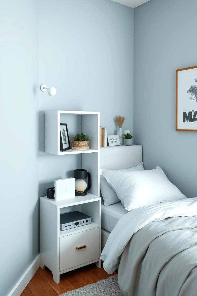 A Corner Shelf Unit - 24 Nightstand Ideas
