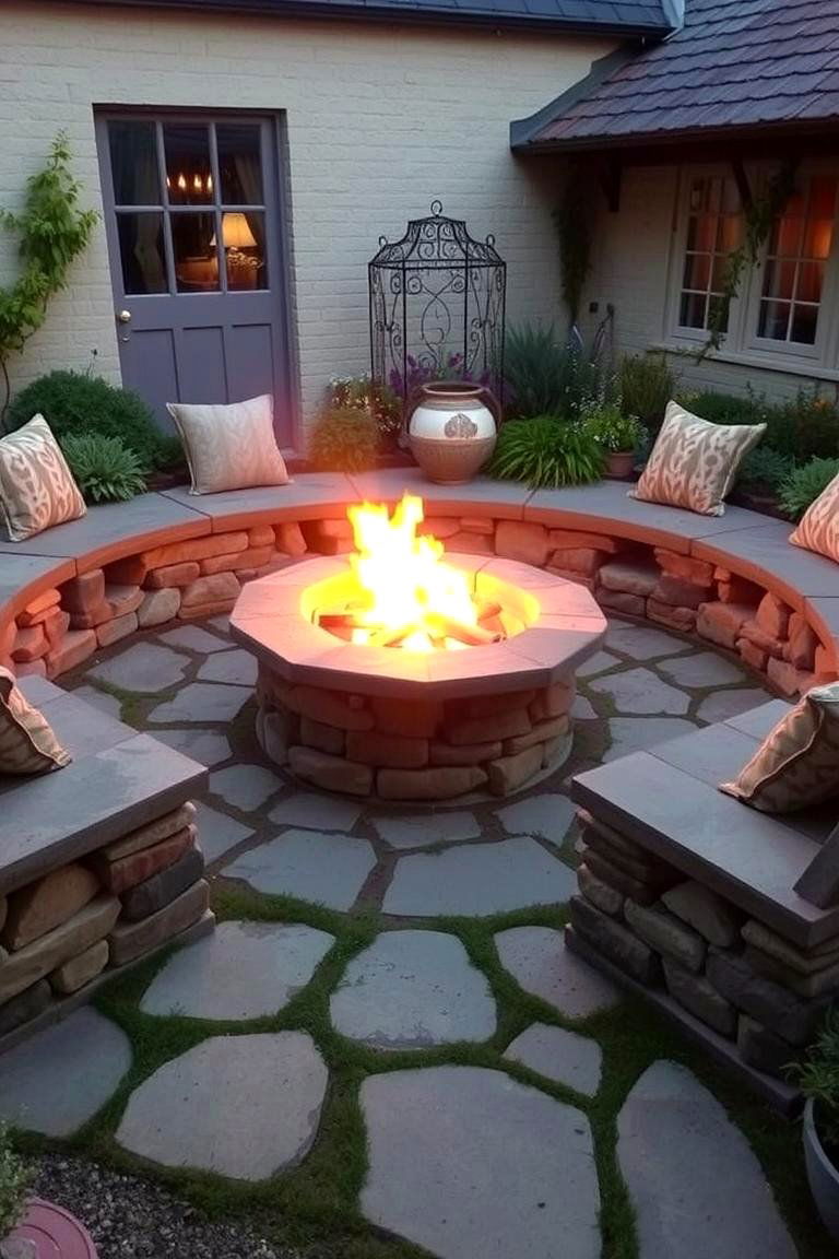 A Cottage Garden with a Fire Pit - 24 Cottage Garden Ideas