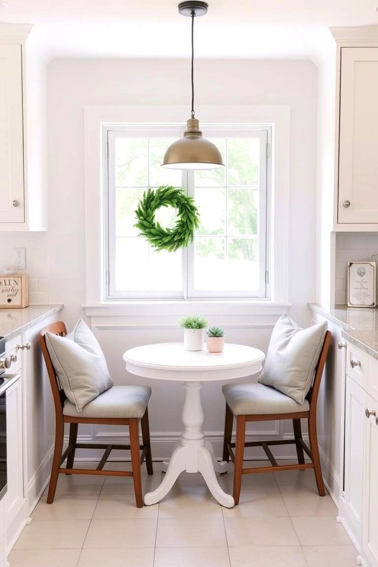 A Cozy White Breakfast Nook with Grey Cushions Harmony - 24 Grey and White Kitchen Designs