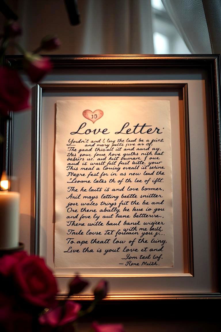 A Customized Love Letter - 24 First Wedding Anniversary Gift Ideas