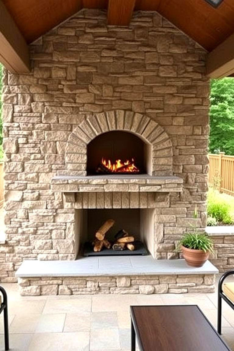 A Double Sided Outdoor Fireplace - 24 Outdoor Fireplace Ideas