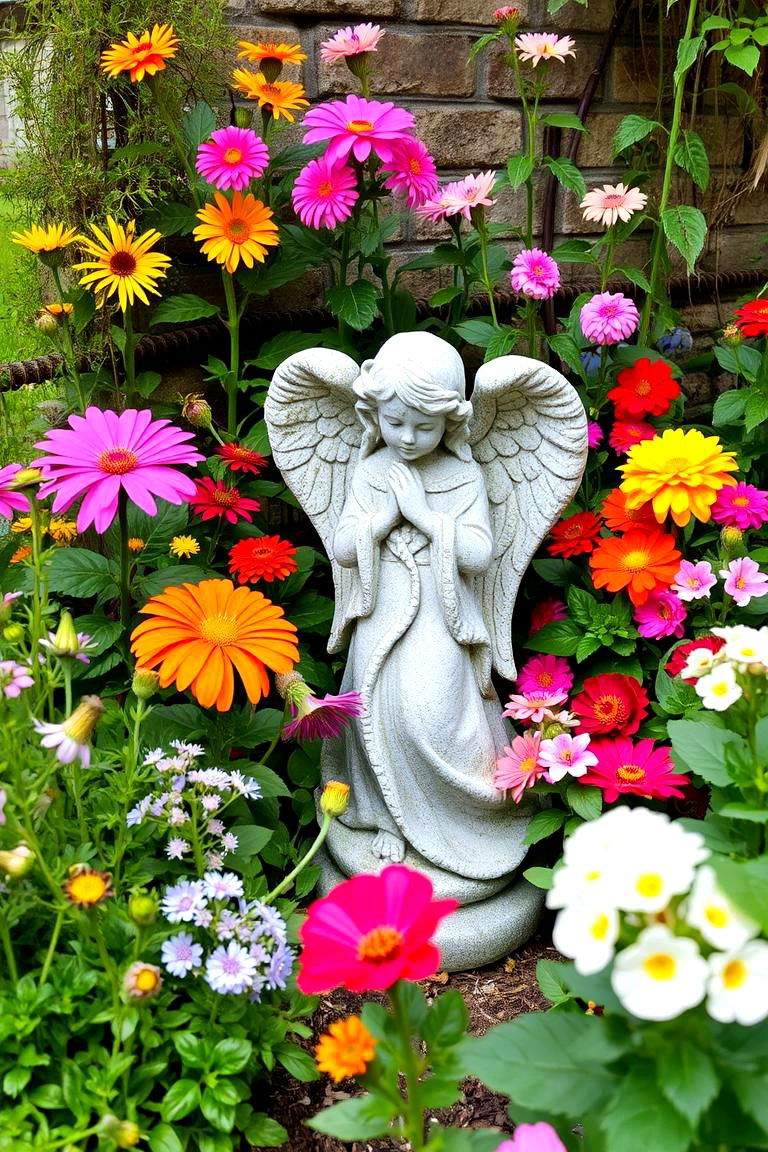 A Focal Point Garden Statue - 24 Cottage Garden Ideas