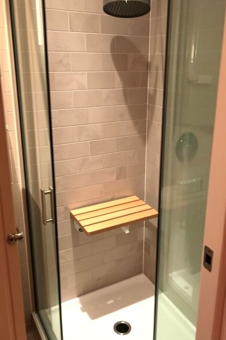 A Fold Down Shower Seat - 24 Guest Bathroom Ideas