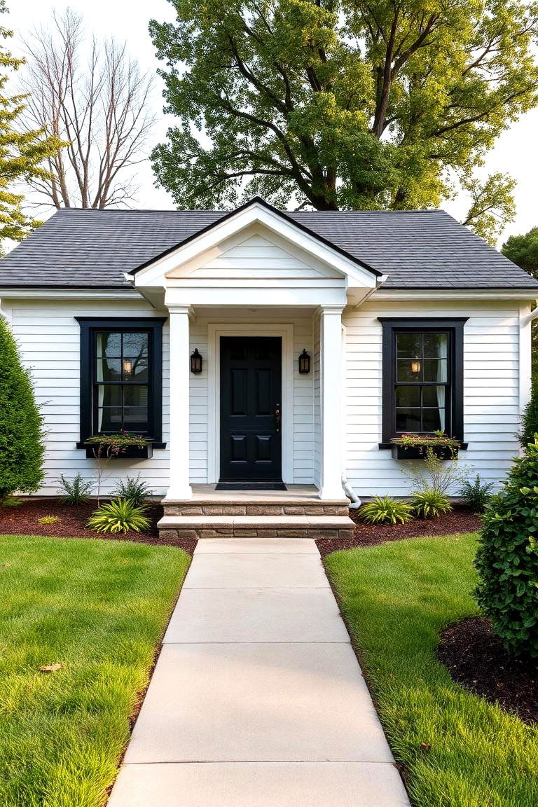 A Foundation for Personal Style - 24 single story white house black trim