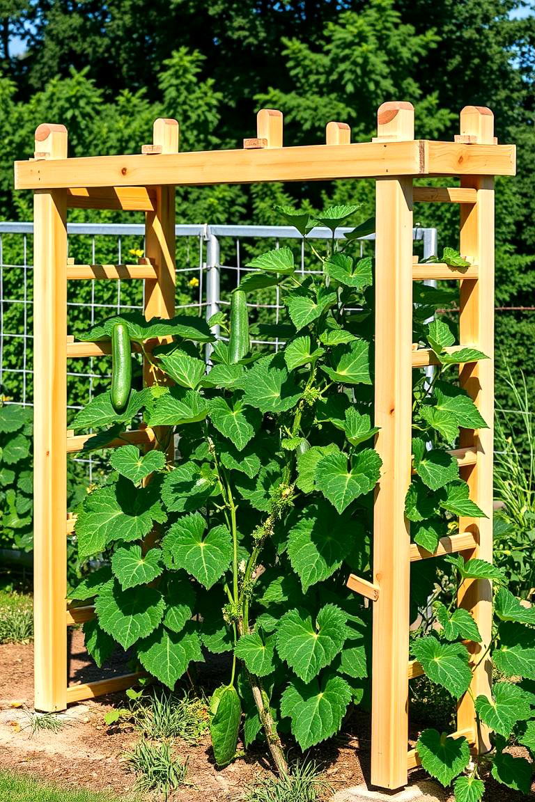 A Frame Trellis for Cucumbers - 24 Cucumber Trellis Ideas