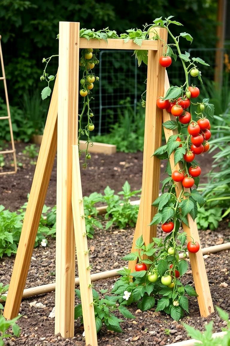 A Frame Trellis - 24 Tomato Trellis Ideas