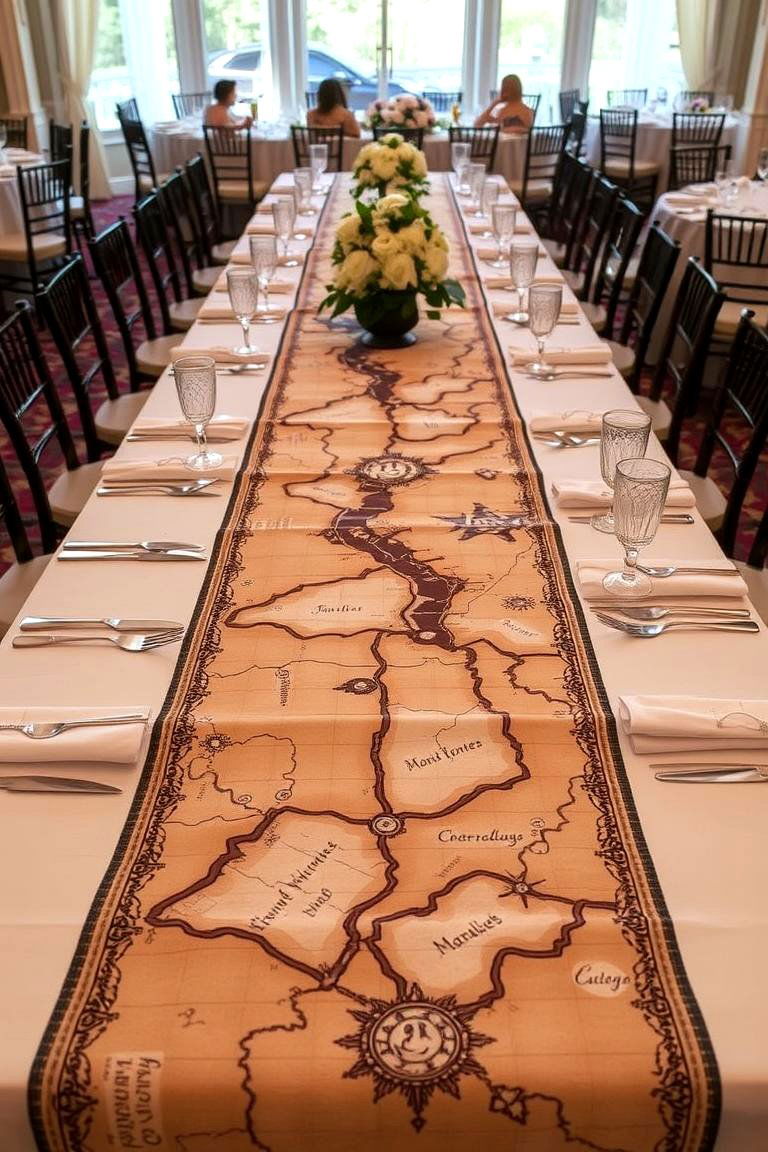 A Marauders Map Table Runner - 24 Harry Potter Wedding Ideas