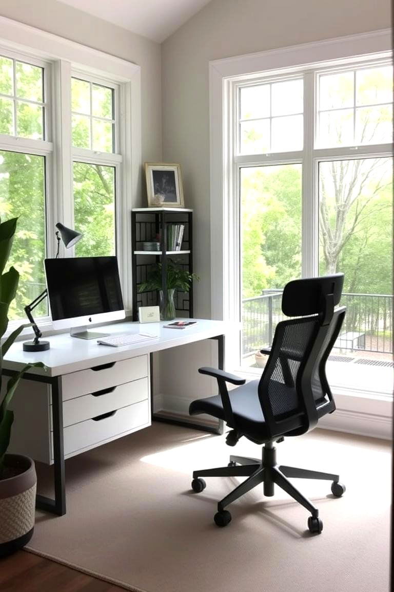 A Mini Home Office - 24 Small Sunroom Ideas