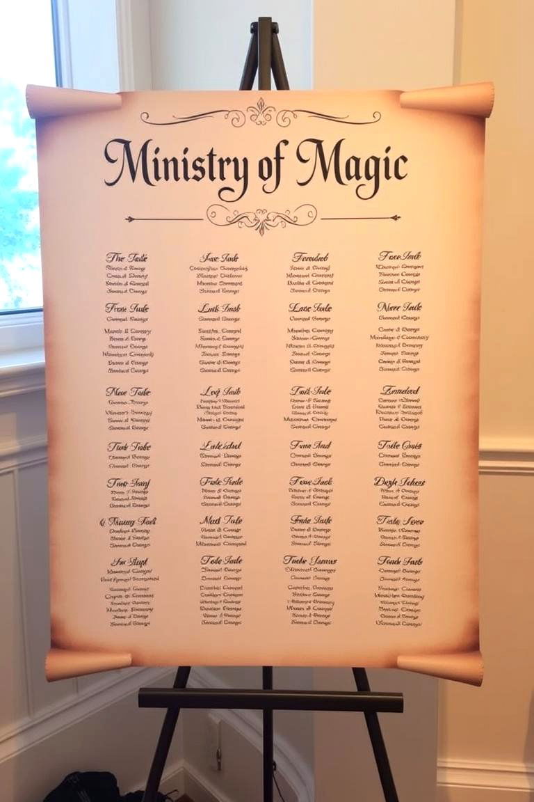A Ministry of Magic Seating Chart - 24 Harry Potter Wedding Ideas