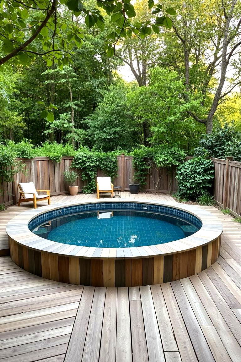 A Natural Wood Deck Surround - 24 Above-ground Pool With Deck Ideas