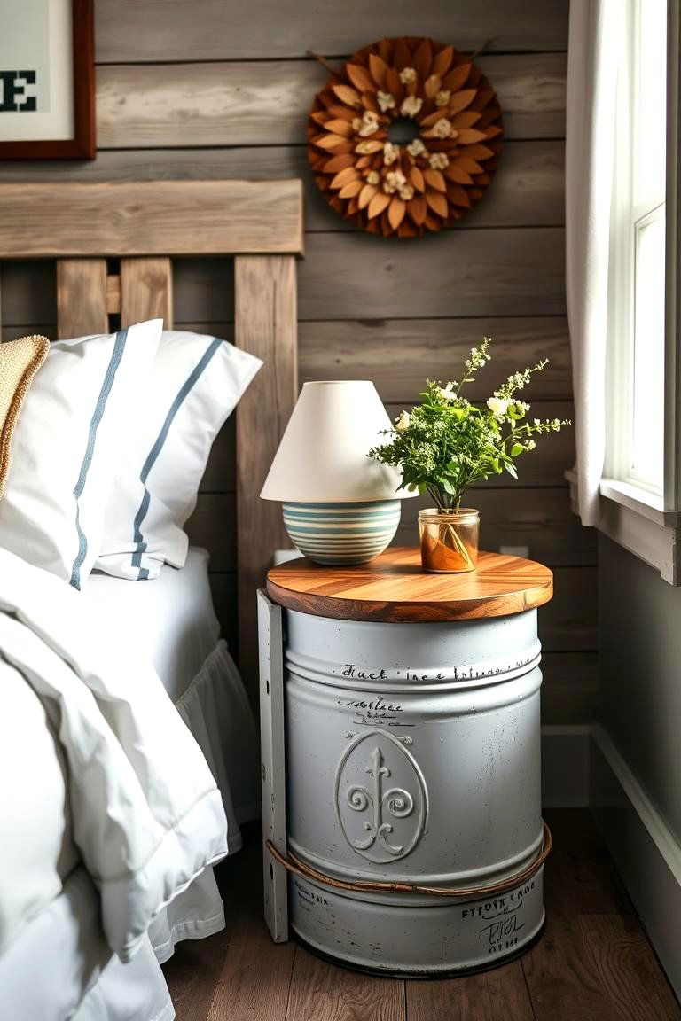 A Painted Milk Can - 24 Nightstand Ideas