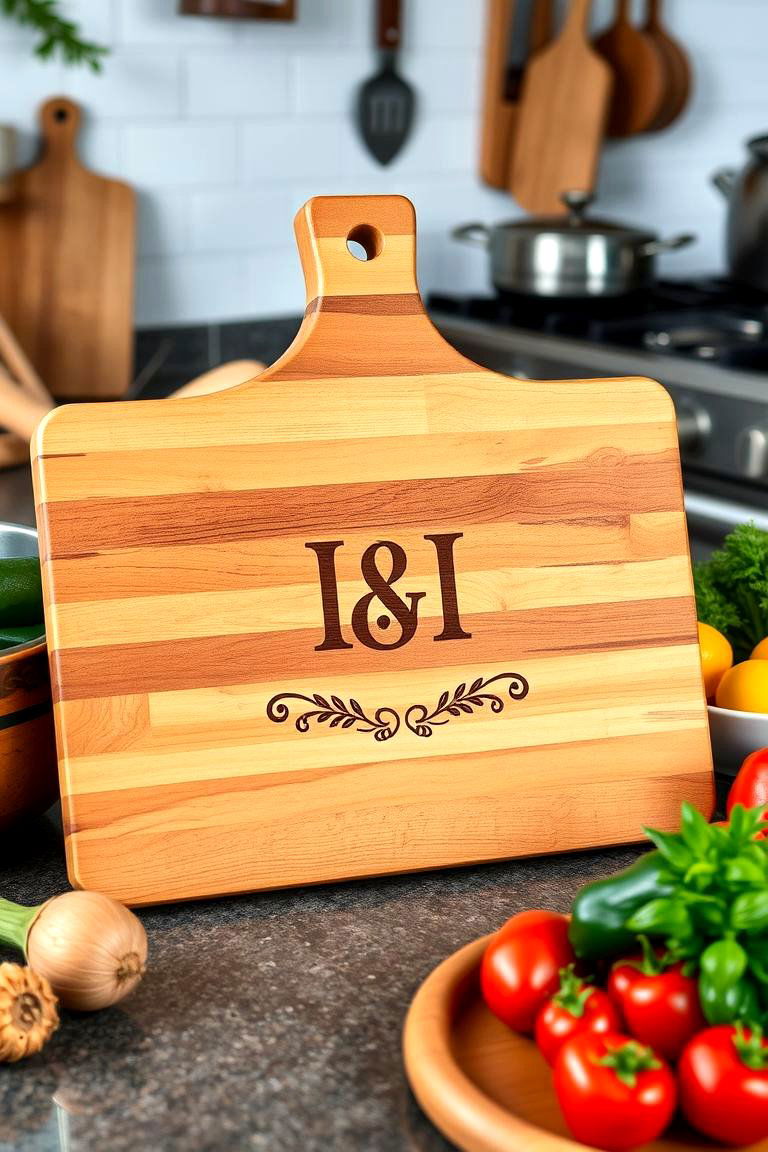 A Personalized Cutting Board - 24 First Wedding Anniversary Gift Ideas