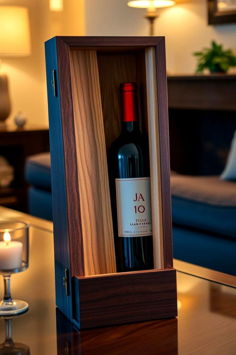 A Personalized Wine Box - 24 First Wedding Anniversary Gift Ideas