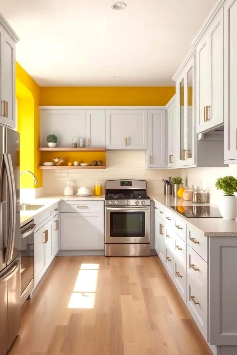 A Pop of Color on the Walls - 24 l shaped kitchen ideas