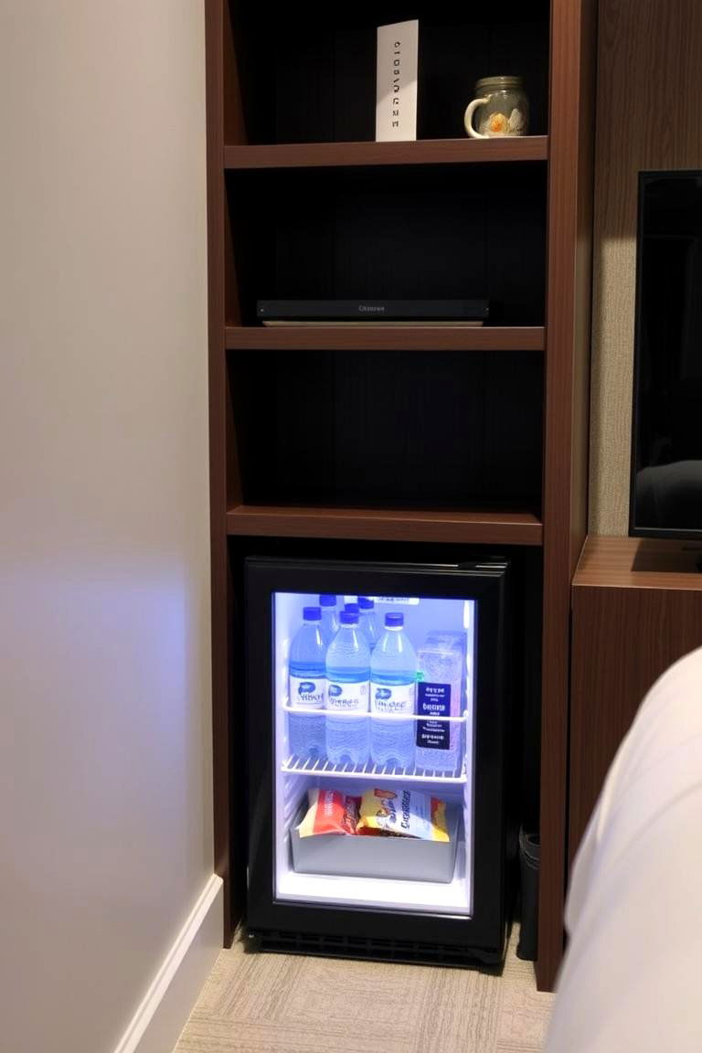 A Refreshing Mini Fridge - 24 Office Guest Room Ideas