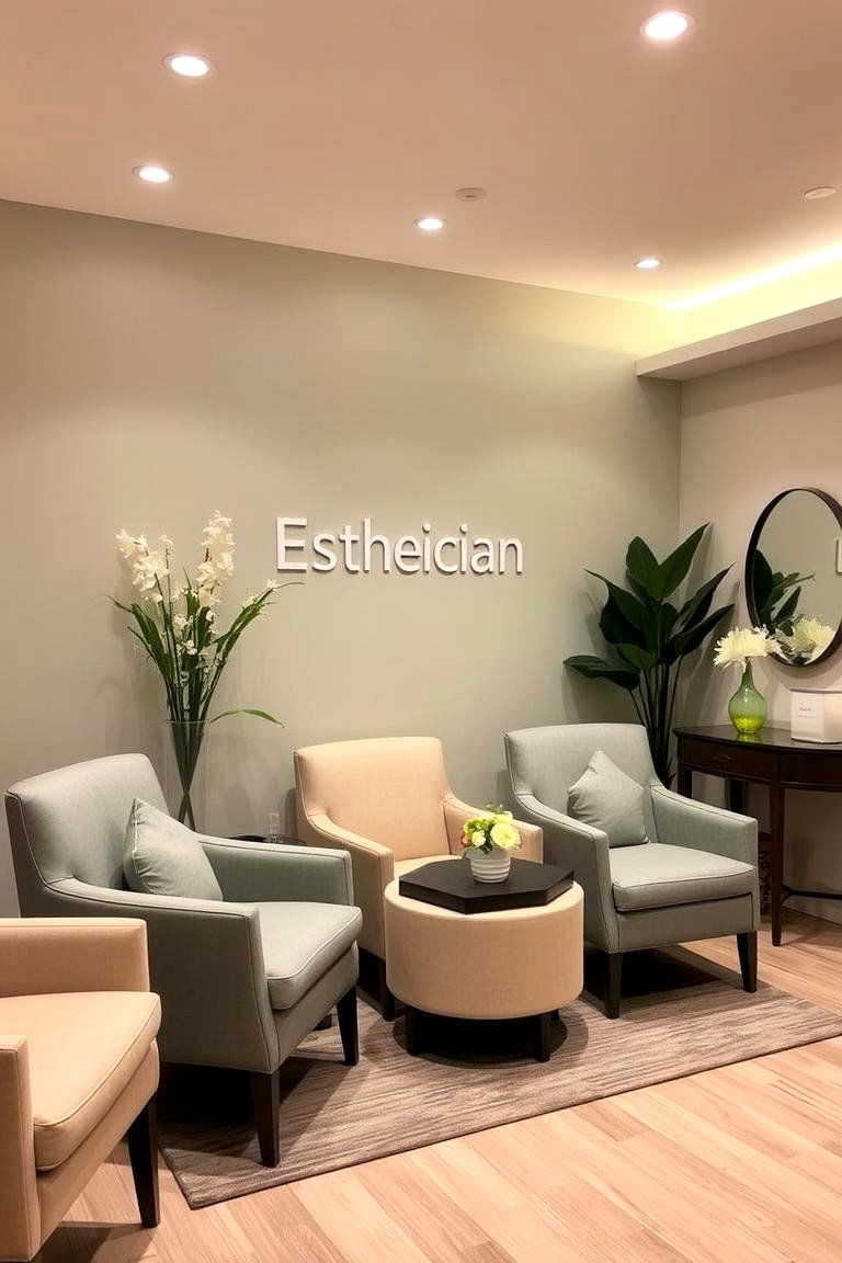 A Relaxing Inviting Reception Area - 24 Esthetician Room Ideas