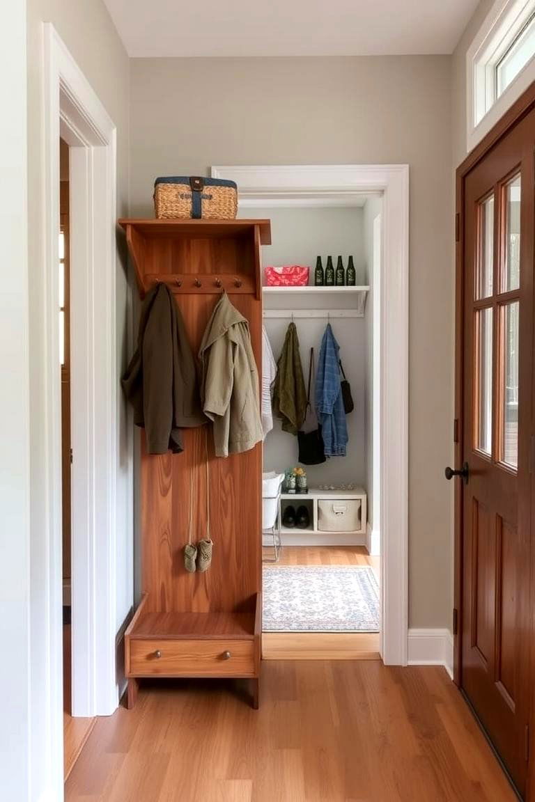 A Rotating Coat Rack Entrance - 24 Hidden Door Ideas