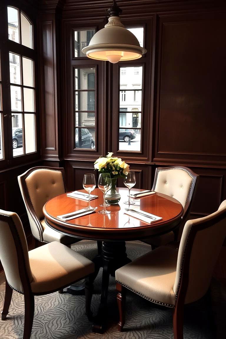 A Round Dining Table for Intimacy - 24 Parisian Dining Room Ideas
