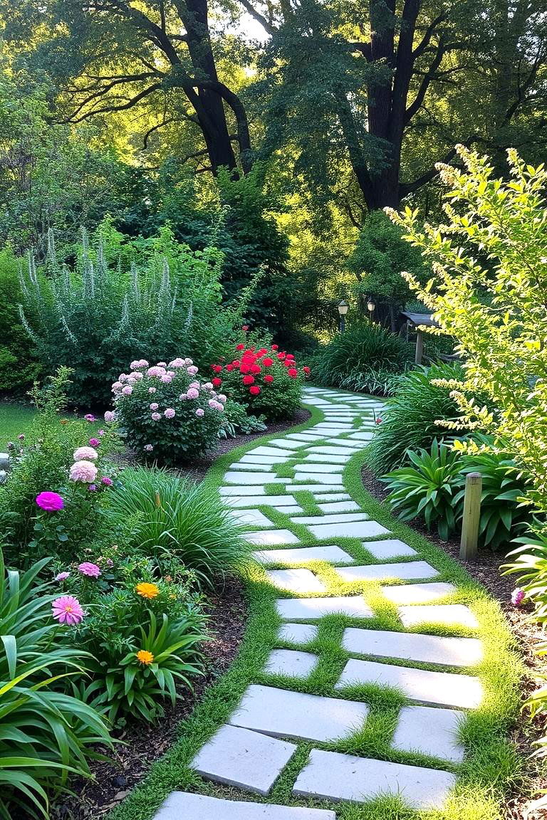 A Rustic Flagstone Pathway - 24 Flagstone Patio Ideas