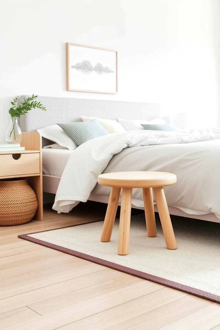 A Simple Wooden Stool - 24 Nightstand Ideas
