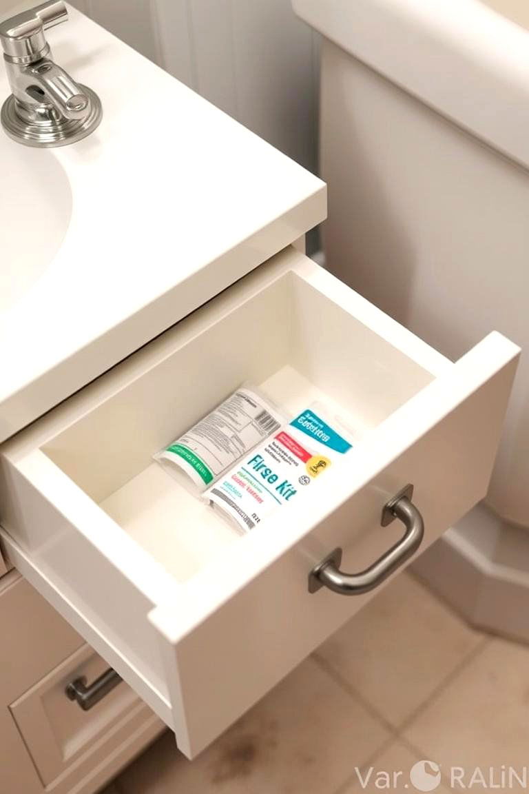 A Small First Aid Kit - 24 Guest Bathroom Ideas