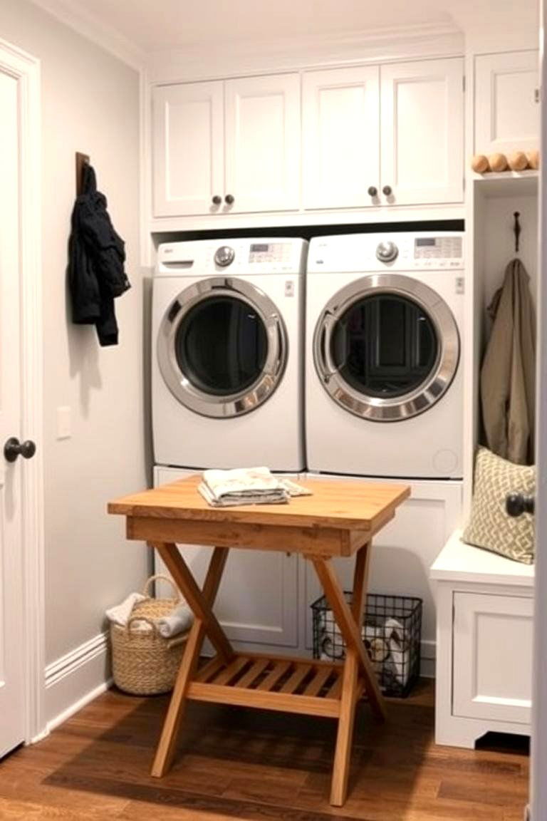 A Small Folding Table - 24 Mudroom Laundry Room Ideas