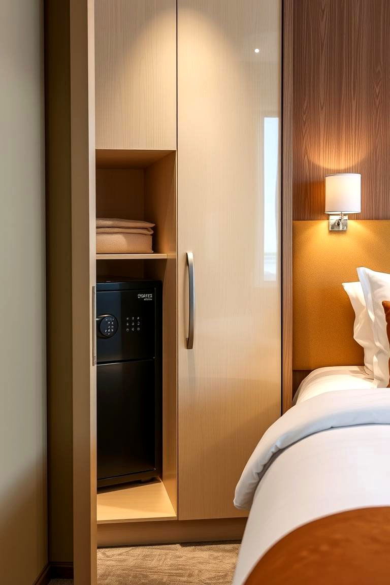 A Small Safe for Valuables - 24 Office Guest Room Ideas