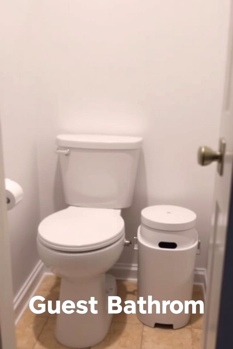 A Small Trash Can is Essential - 24 Guest Bathroom Ideas