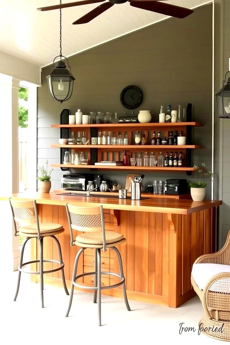 A Southern Porch Bar for Entertaining - 24 Southern Front Porch Ideas
