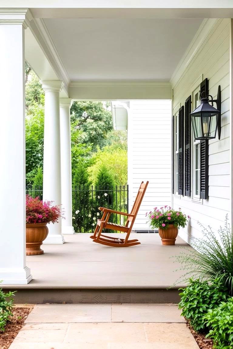 A Southern Porch with Porch Columns - 24 Southern Front Porch Ideas