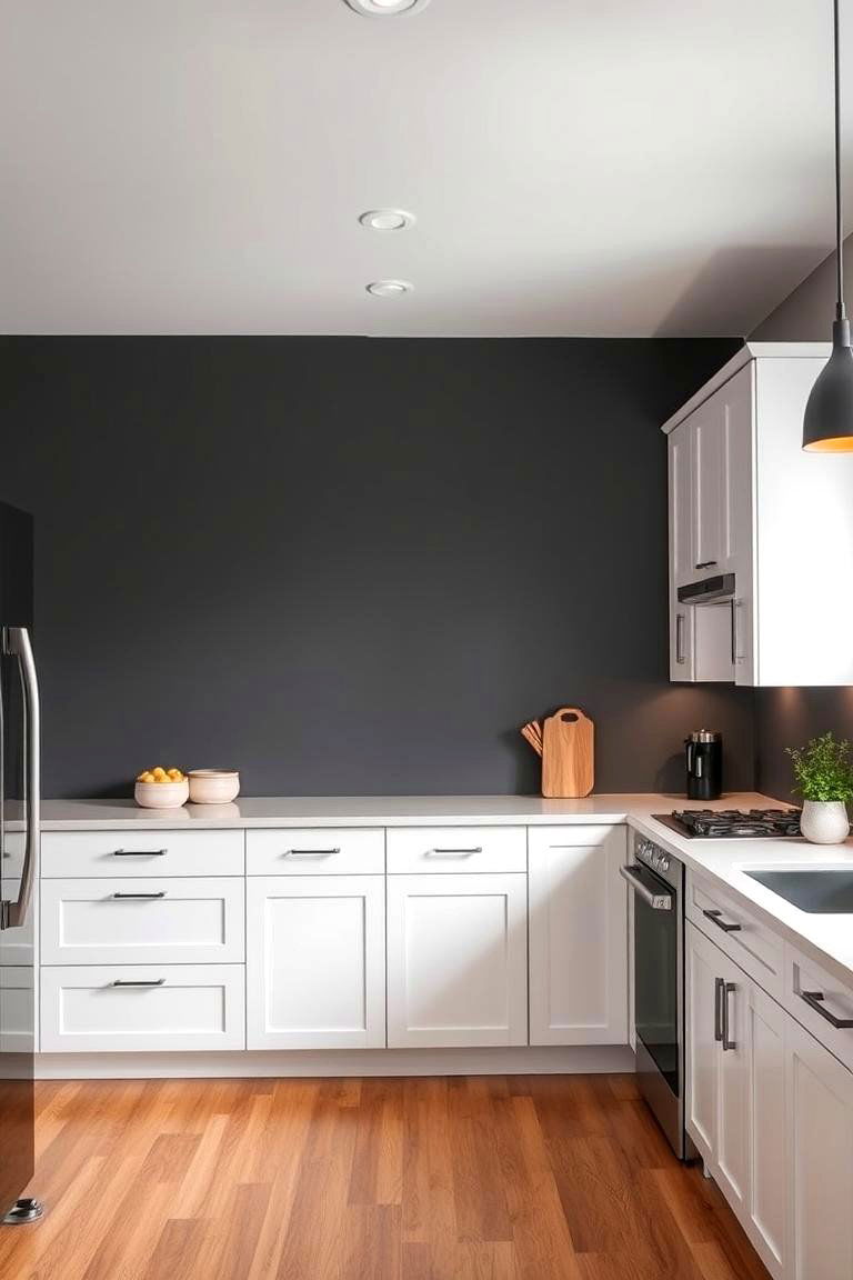 A Statement Grey Accent Wall Sophistication - 24 Grey and White Kitchen Designs