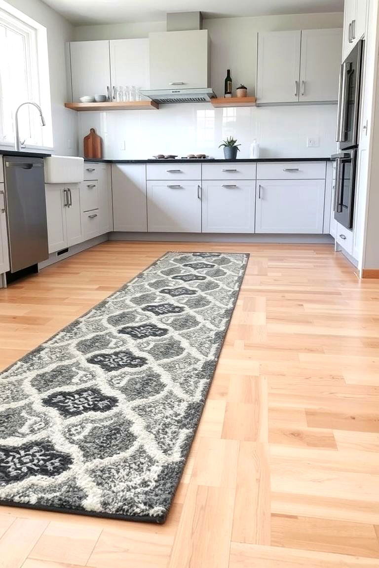 A Stylish Grey and White Kitchen Runner Comfort - 24 Grey and White Kitchen Designs