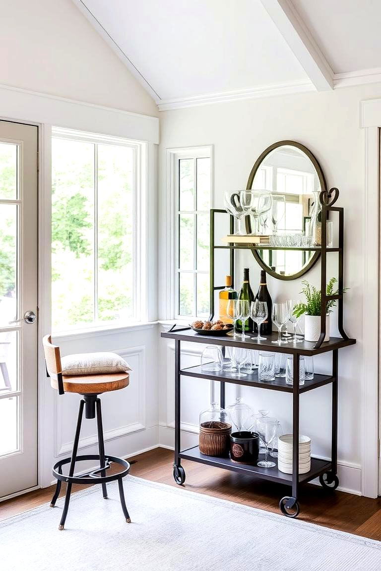 A Stylish Home Bar - 24 Small Sunroom Ideas