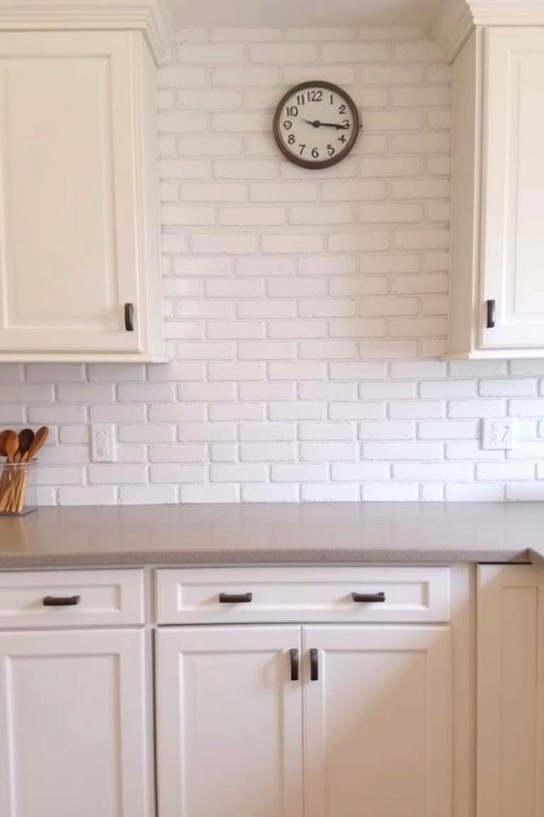 A Textured White Brick Backsplash Sophistication - 24 Grey and White Kitchen Designs