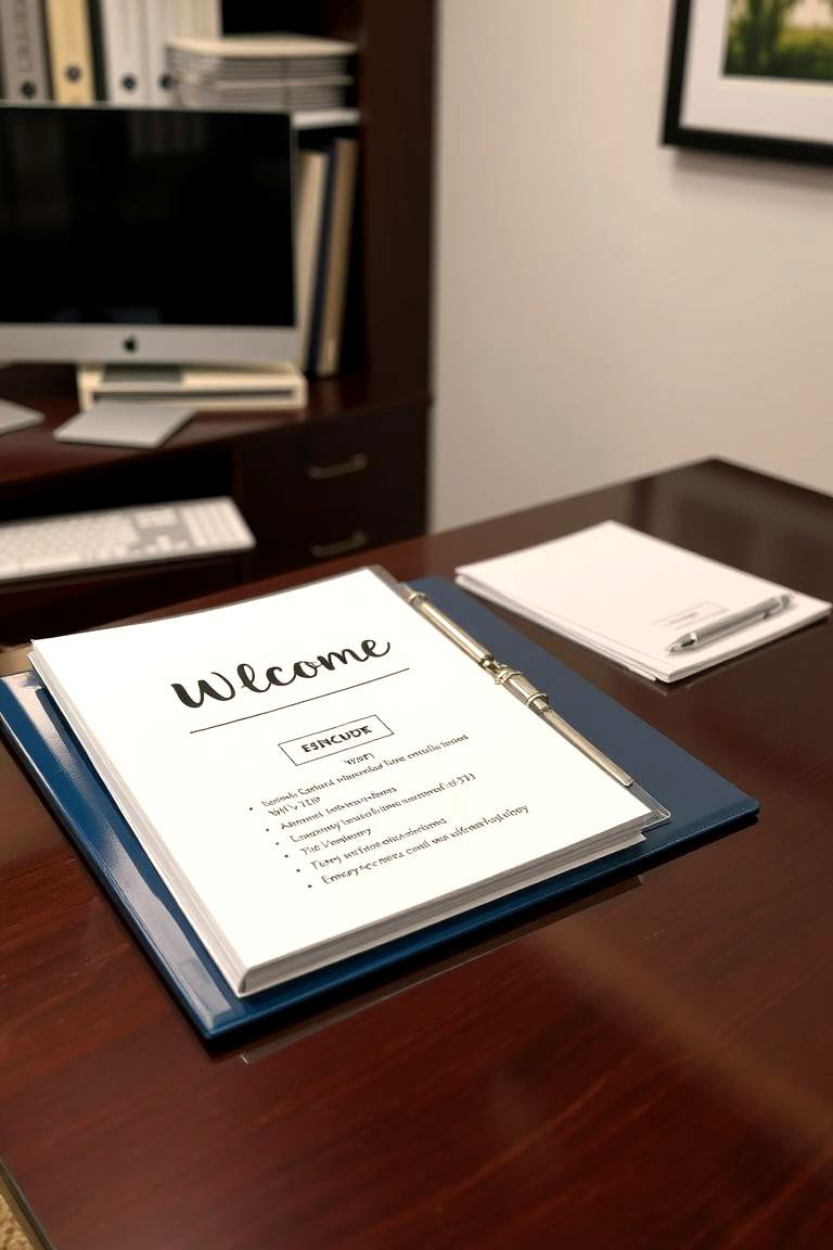 A Welcome Information Binder - 24 Office Guest Room Ideas