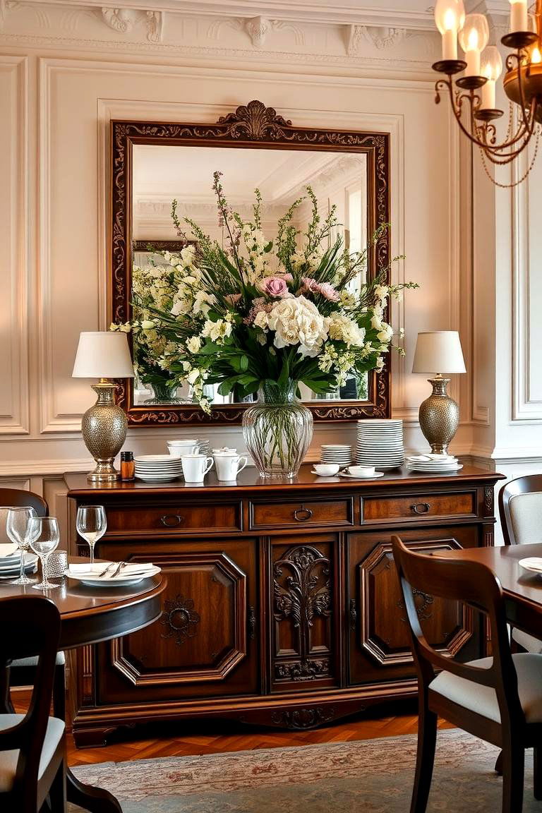 A Well Styled Buffet or Sideboard - 24 Parisian Dining Room Ideas