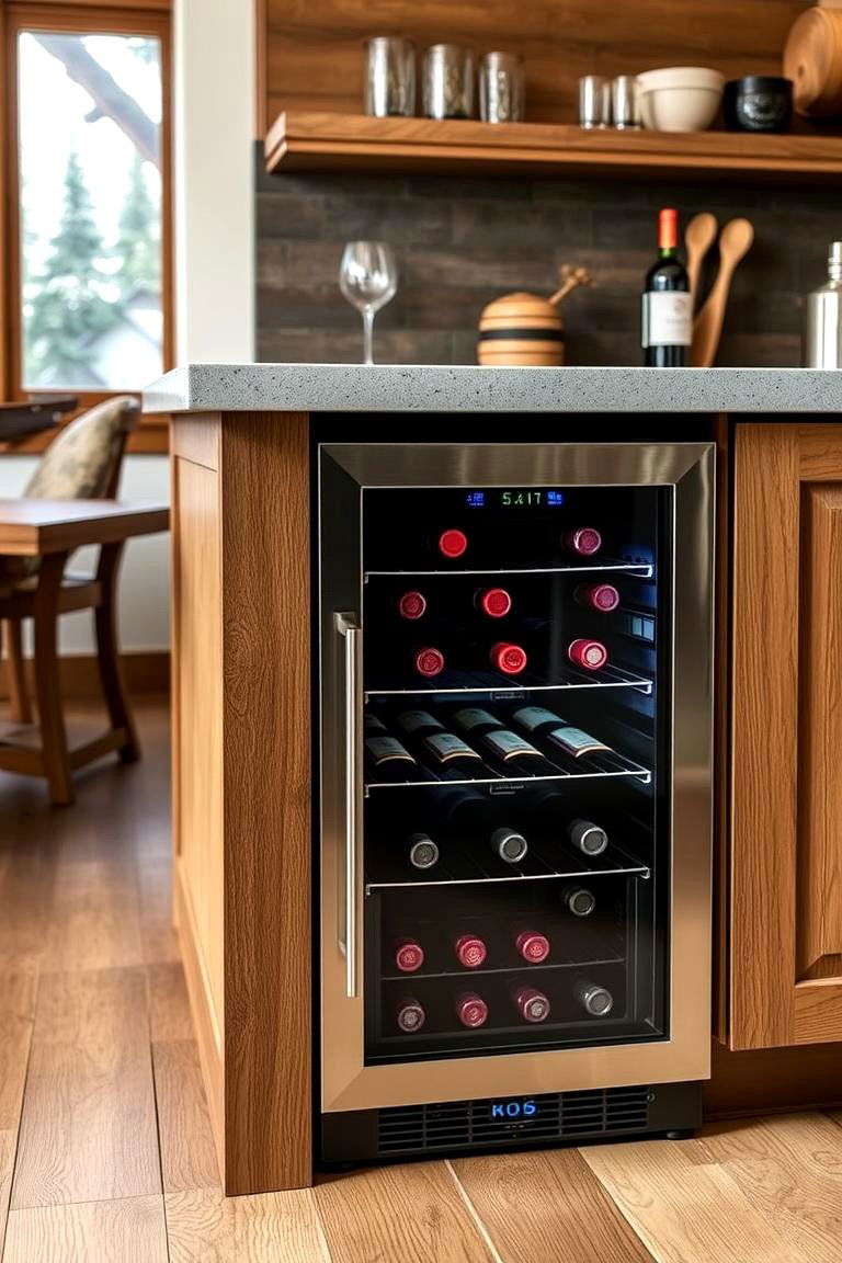 A Wine Fridge for the Connoisseur - 24 Mountain House Kitchen Ideas