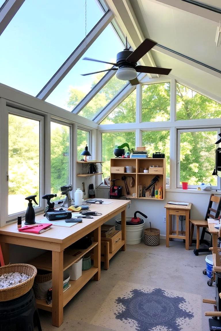 A Workshop - 24 Small Sunroom Ideas