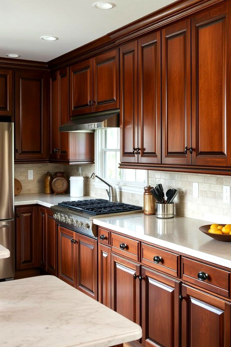 Ability to Customize Finishes - 24 Natural Cherry Kitchen Cabinets