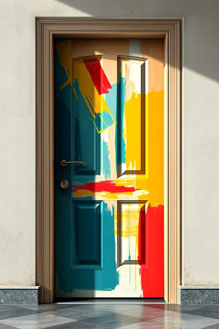 Abstract Art Door Painting - 24 Door Painting Ideas