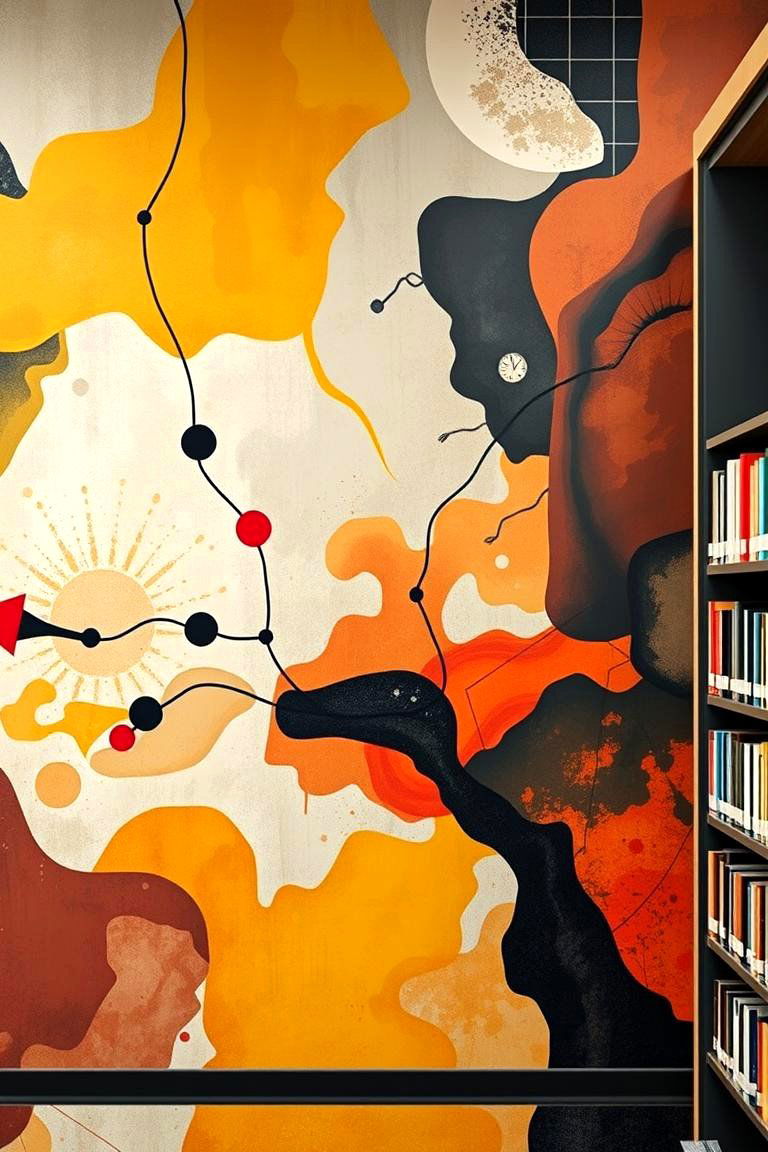 Abstract Art Library Murals - 24 Library Murals