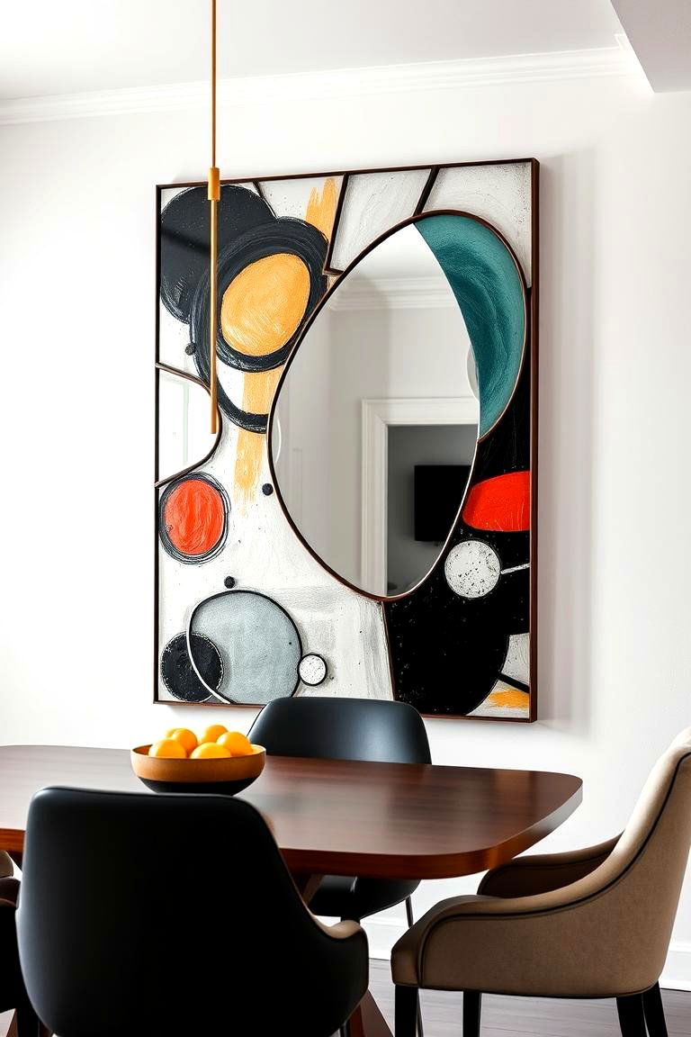 Abstract Art Mirror - 24 Dining Room Mirror Ideas