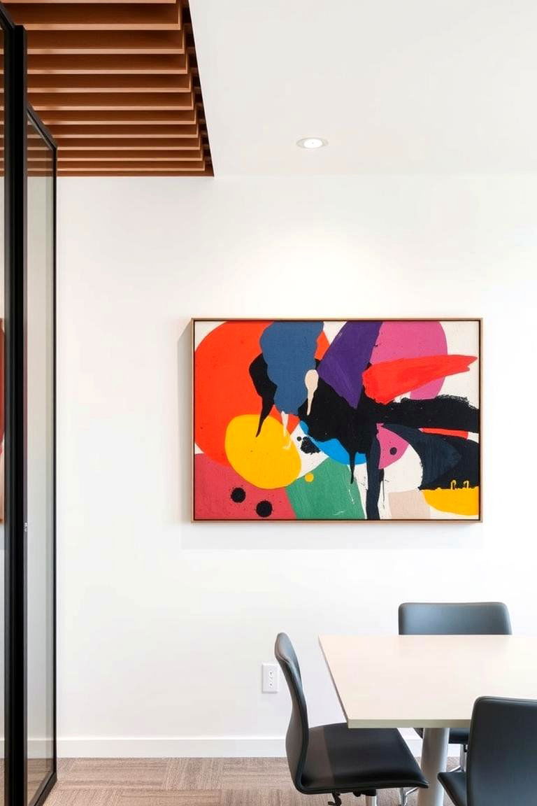 Abstract Art Pieces - 24 Office Wall Decor Ideas