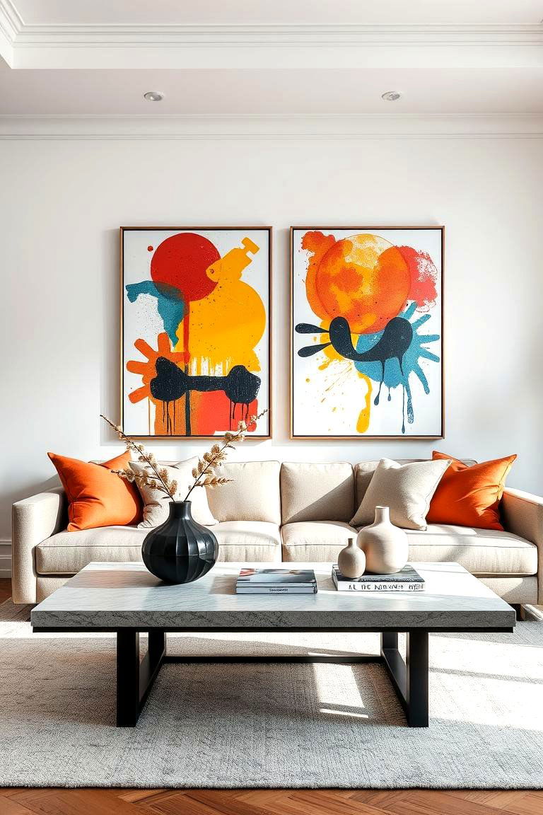 Abstract Art Showcase - 24 Coffee Table Decor Ideas