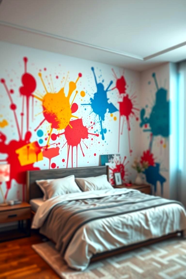 Abstract Art Walls - 24 Bedroom Wall Painting Ideas