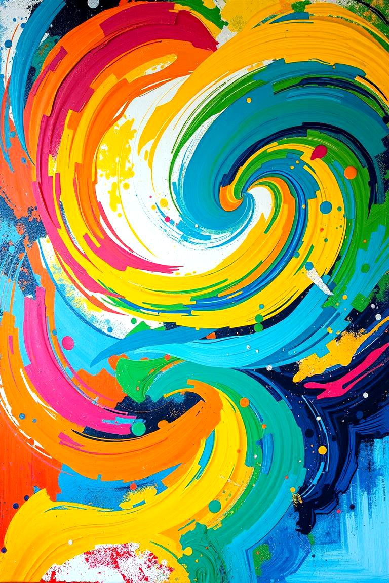 Abstract Canvas Creations - 24 Large Wall Art Ideas