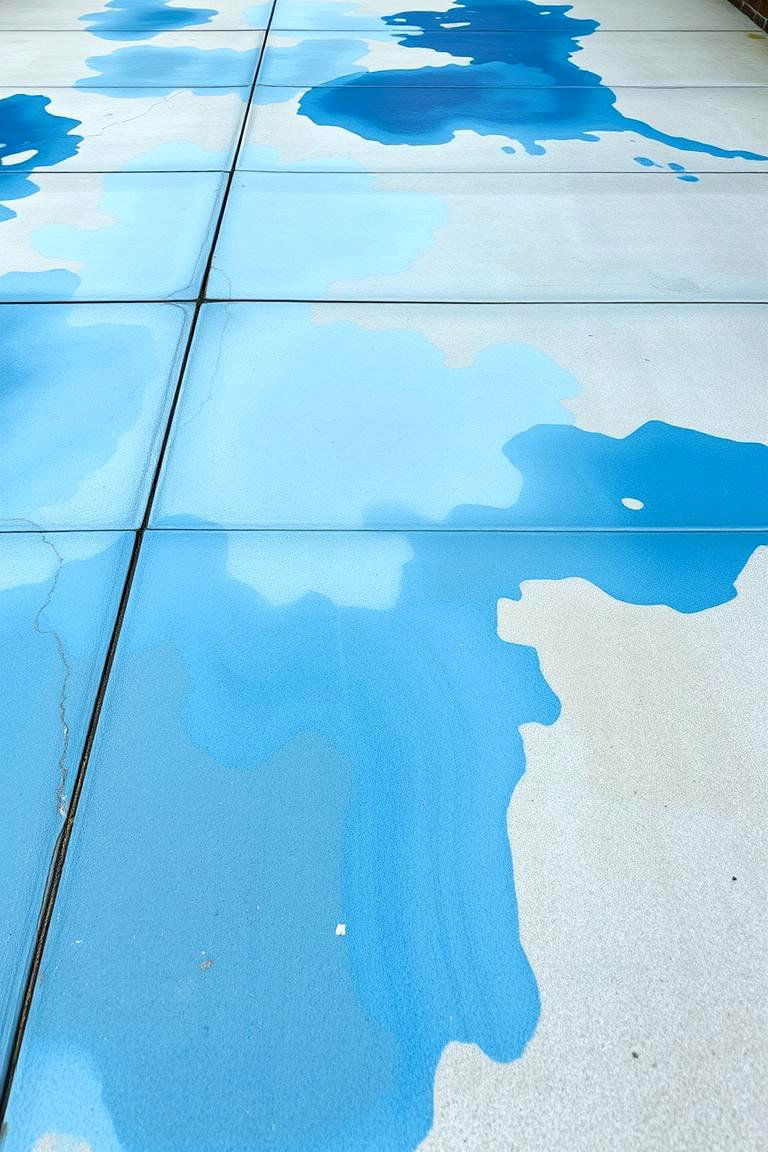 Abstract Color Wash - 24 Painted Concrete Patio Ideas