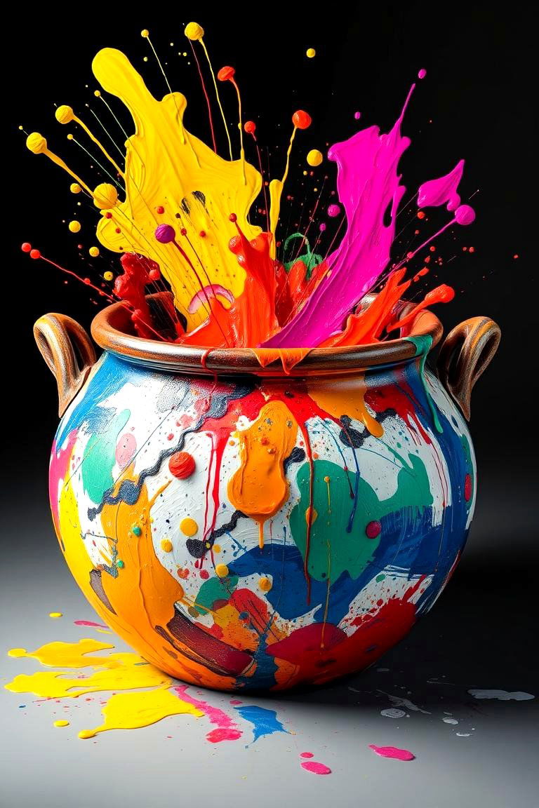 Abstract Expression Painted Pot - 24 Painted Pot Ideas