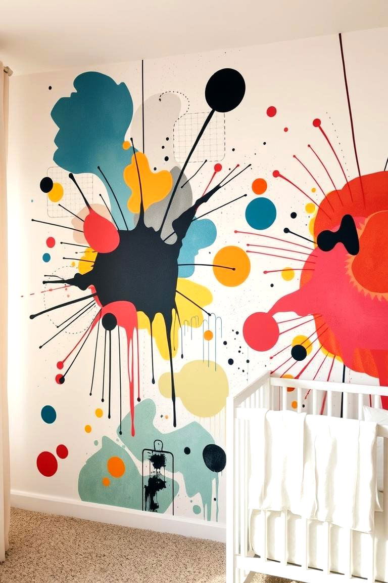 Abstract Expressionism Mural - 24 Nursery Wall Decor Ideas