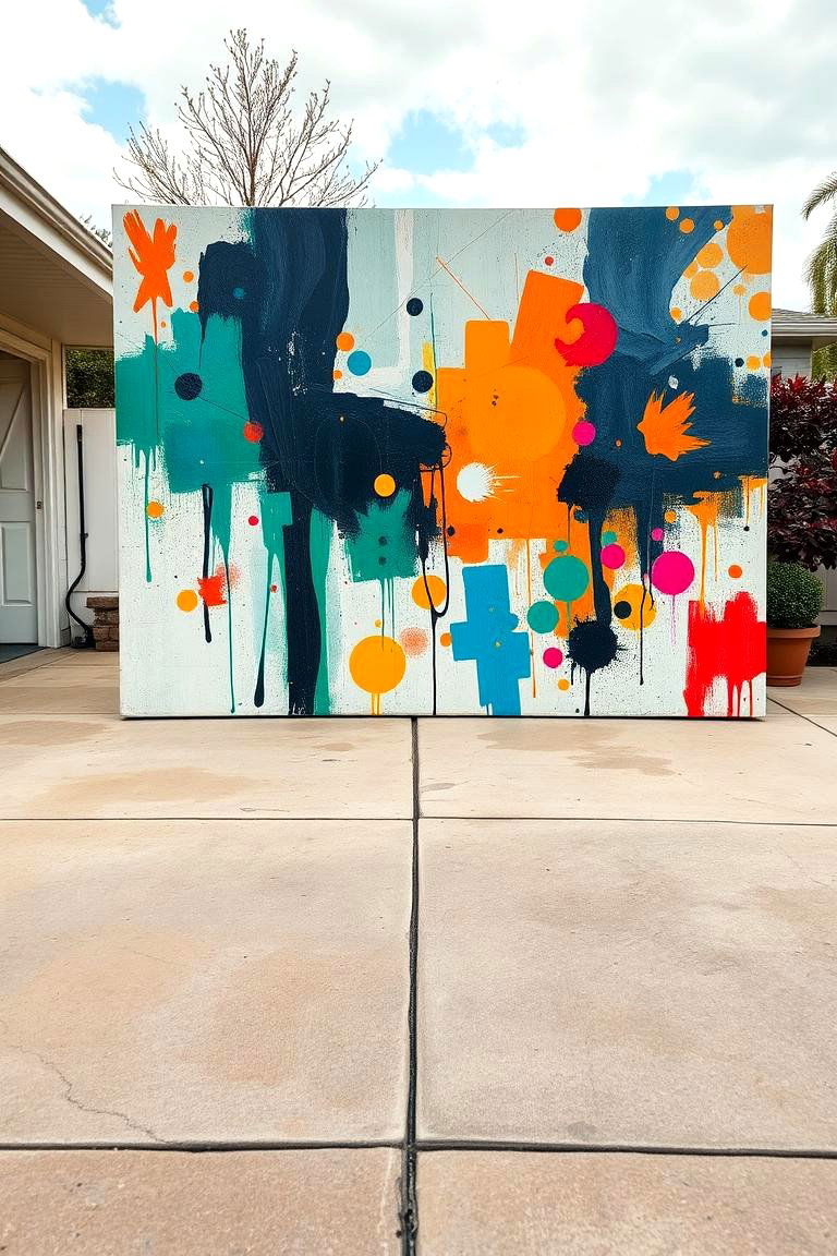 Abstract Expressionism - 24 Painted Concrete Patio Ideas